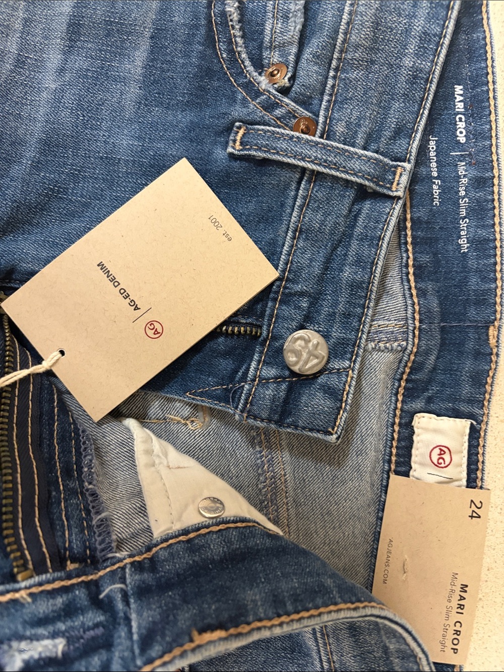 Ag Adriano Goldschmied Women's Blue Slim Straight Jeans 13 Years Reign size 24 - Picture 6 of 7